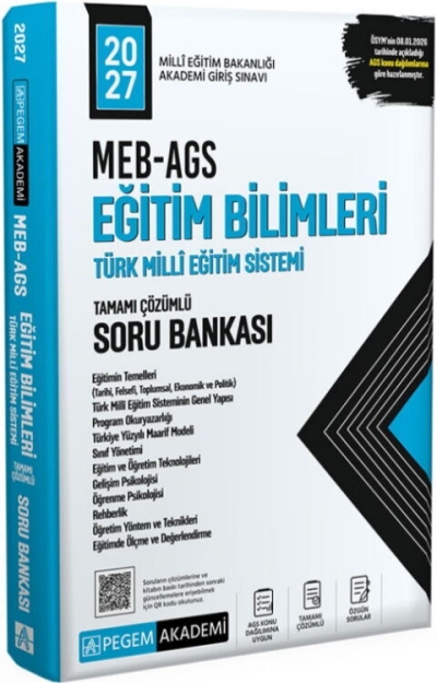 MEB AGS Eğitim Bilimleri ve Türk Millî Eğitim Sistemi Soru Bankası Pegem Yayınları Vega Efsanesi