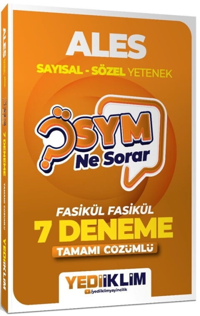 2027 ÖSYM Ne Sorar ALES Tamamı Çözümlü Fasikül 7 Deneme Yediiklim Yayınları Vega Efsanesi