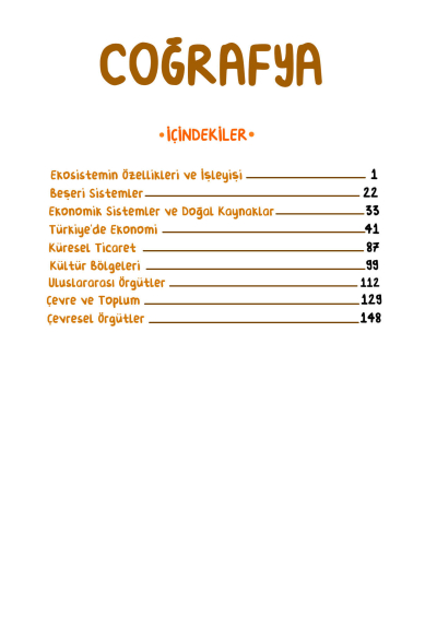 AYT Coğrafya Vip Notlar Vin Kampüs