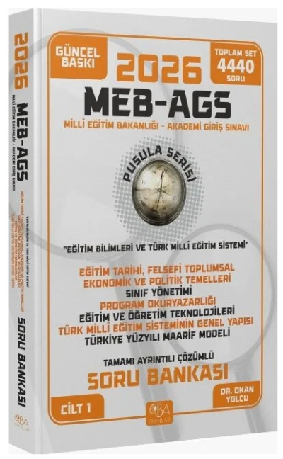 2026 MEB-AGS Eğitim Bilimleri Eğitim Temelleri-Sınıf Yönetimi-Öğretim Teknolojileri-Maarif Modeli Soru Bankası Çözümlü Pusula Serisi CBA Yayınları Vega Efsanesi