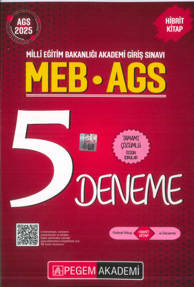 2025 MEB-AGS Tamamı Çözümlü 5 Deneme Pegem Akademi Yayıncılık Vega Efsanesi