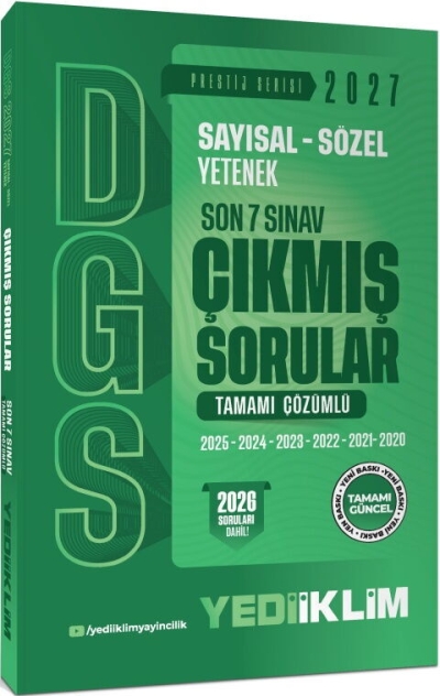 2027 DGS Sayısal Sözel Yetenek Son 7 Sınav Tamamı Çözümlü Çıkmış Sorular Yediiklim Yayınları Vega Efsanesi