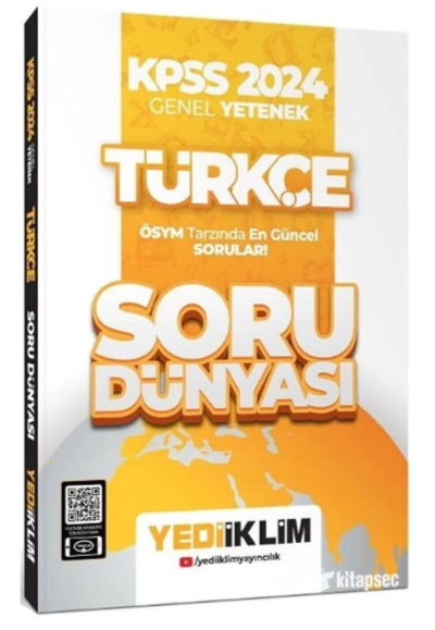 2024 KPSS Türkçe Soru Dünyası Soru Bankası Çözümlü Yediiklim Yayınları Vega Efsanesi