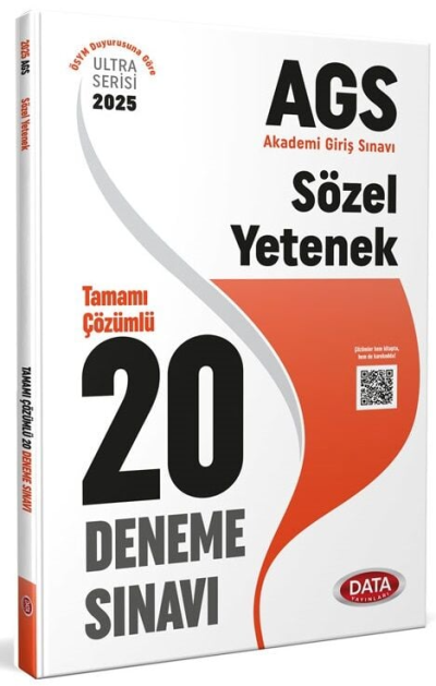 2025 AGS Sözel Yetenek Tamamı Çözümlü 20 Deneme Sınavı Data Yayınları