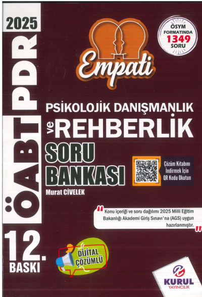 2025 AGS ÖABT Empati Psikolojik Danışmanlık ve Rehberlik Çözümlü Soru Bankası Kurul Yayıncılık Vega Efsanesi