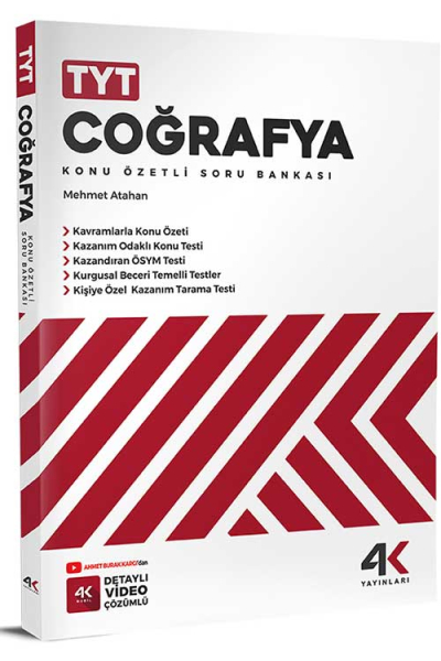 TYT Coğrafya Konu Özetli Soru Bankası 4K Yayınları Vega Efsanesi