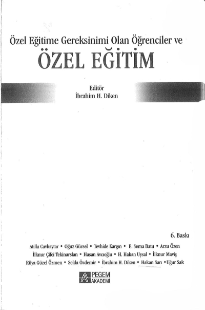 Özel Eğitime Gereksinimi Olan Öğrenciler ve Özel Eğitim Vega Efsanesi