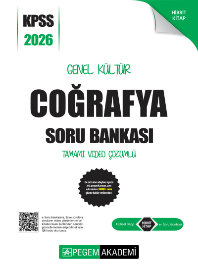 COĞRAFYA 2026 KPSS Genel Yetenek Genel Kültür Soru Bankası Modüler Çözümlü Pegem Akademi Yayınları