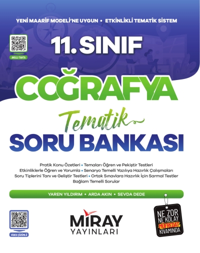 11. Sınıf Coğrafya Maarif Model Tematik Soru Bankası Miray Yayınları Vega Efsanesi