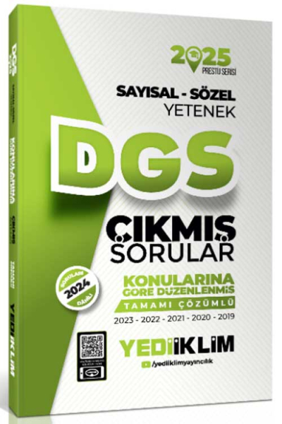 2025 DGS Sayısal-Sözel Yetenek Tamamı Çözümlü Konularına Göre Çıkmış Sorular Yediiklim Yayınları Vega Efsanesi