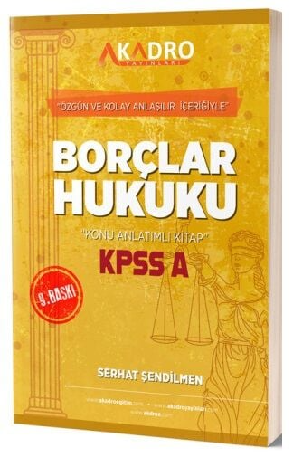 A Kadro Yayınları KPSS A Grubu Borçlar Hukuku Konu Anlatımlı Vega Efsanesi