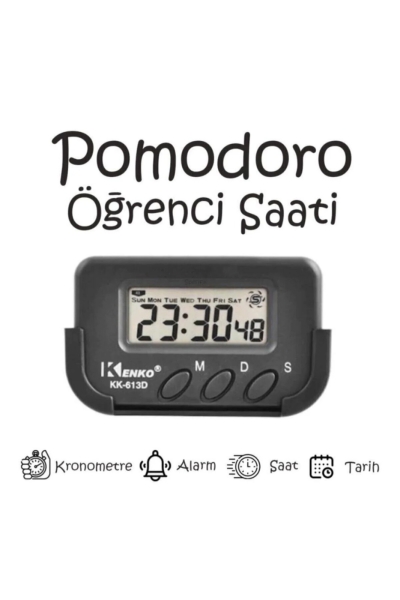 Kenko Pomodoro Öğrenci Saati - Kronometreli Ders Çalışma Saati - Dijital Masa Saati Kenko KK-613D Vega Efsanesi