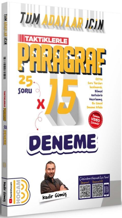 Tüm Adaylar İçin Taktiklerle Paragraf Tamamı Video Çözümlü 15 Deneme Benim Hocam Yayınları Vega Efsanesi