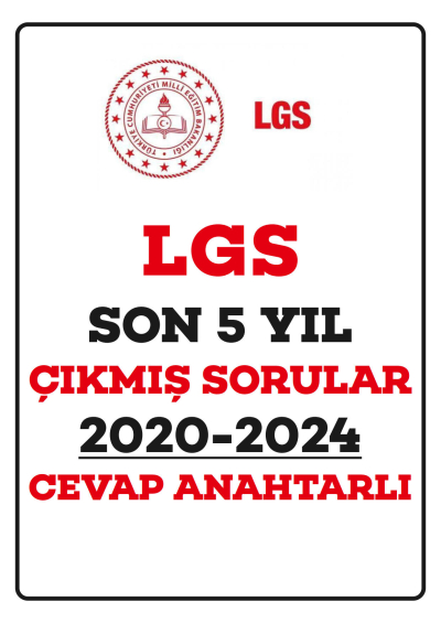 LGS SON 5 YIL ÇIKMIŞ SORULAR (2020-2024) CEVAP ANAHTARLI Vega Efsanesi