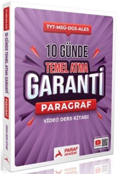 Paragraf Z Takımı 10 Günde Temel Atma Garanti Video Ders Kitabı Paraf Yayınları Vega Efsanesi