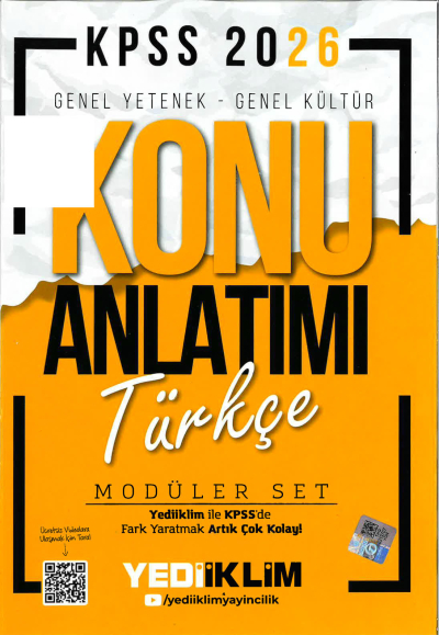 TÜRKÇE Yediiklim 2026 KPSS Genel Yetenek Genel Kültür Konu Anlatımı Modüler Yediiklim Yayınları Vega Efsanesi