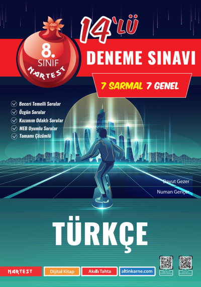 8. Sınıf Türkçe 14`lü Deneme Sınavı Nartest Yayınları Vega Efsanesi