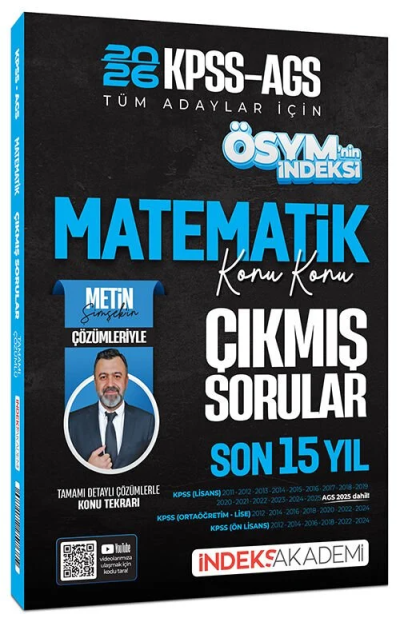 2026 KPSS MEB-AGS Matematik ÖSYM nin İndeksi Çıkmış Sorular Son 15 Yıl Konu Konu Çözümlü İndeks Akademi Yayıncılık Vega Efsanesi