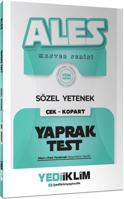 2027 Ales Sözel Yetenek Çek Kopart Yaprak Test Yediiklim Yayınları Vega Efsanesi