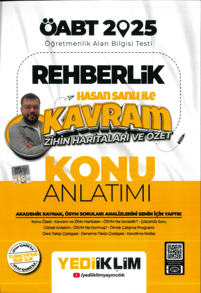 2025 ÖABT Rehberlik Hasan Sanlı ile Kavram Zihin Haritaları ve Özet Konu Anlatımı Yediiklim Yayınları Vega Efsanesi