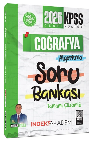 2026 KPSS Coğrafya Algoritma Soru Bankası Çözümlü Alican Demir İndeks Akademi Yayıncılık