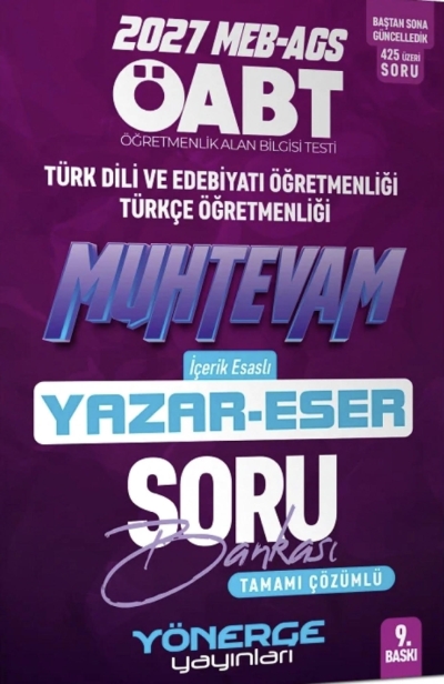ÖABT MEB-AGS Türk Dili Edebiyatı Türkçe Öğretmenliği Muhtevam Yazar Eser Soru Bankası Çözümlü Yönerge Yayınları Vega Efsanesi