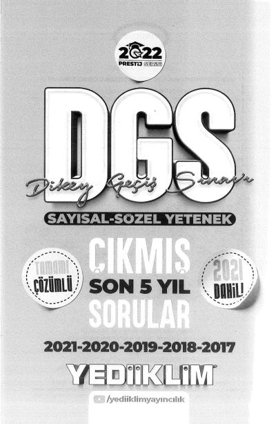 DGS SAYISAL SÖZEL YETENEK SON 5 YIL ÇIKMIŞ SORULAR ÇÖZÜMLÜ Vega Efsanesi