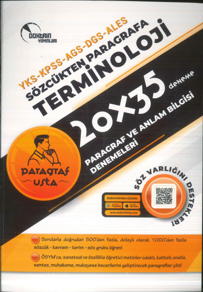 2025 KPSS MEB-AGS DGS ALES YKS Terminoloji Paragraf ve Anlam Bilgisi 20x35 Deneme Çözümlü Doktrin Yayınları Vega Efsanesi