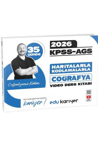 Coğrafyanın Kodları 2026 KPSS-AGS 35 Günde Haritalarla Kodlamalarla Coğrafya Video Ders Kitabı Edu Kariyer Vega Efsanesi
