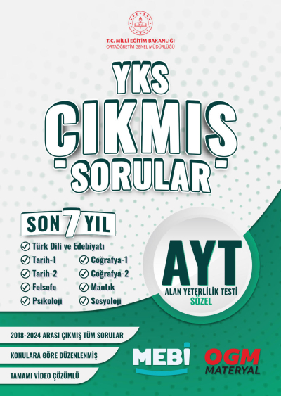AYT Sözel Son 7 Yıl Çıkmış Sorular 2018-2024 MEBİ Vega Efsanesi