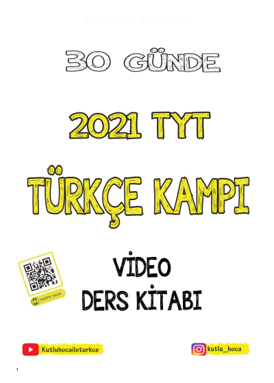 KUTLU HOCA 30 GÜNDE TÜRKÇE TYT KAMPI Vega Efsanesi