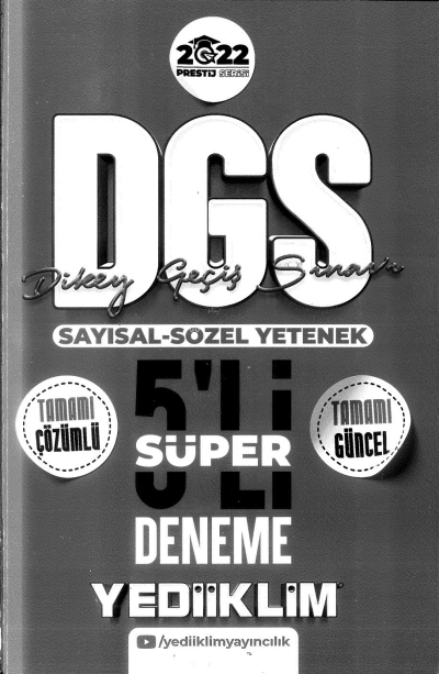 DGS SAYISAL SÖZEL YETENEK 5 Lİ SÜPER DENEME ÇÖZÜMLÜ Vega Efsanesi