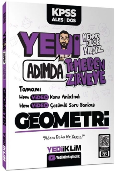 KPSS-ALES-DGS Yedi Adımda Temelden Zirveye Geometri Video Konu Anlatımlı Video Çözümlü Soru Bankası Yediiklim Yayınları Vega Efsanesi