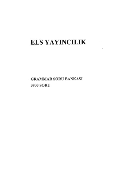 GRAMMAR İNGİLİZCE SORU BANKASI 3900 SORU Vega Efsanesi