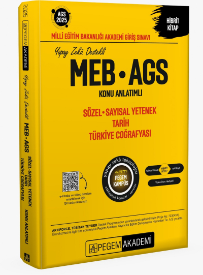 2025 MEB AGS Konu Anlatımlı Sözel Sayısal Yetenek Tarih Türkiye Coğrafyası Pegem Akademi Yayıncılık Vega Efsanesi