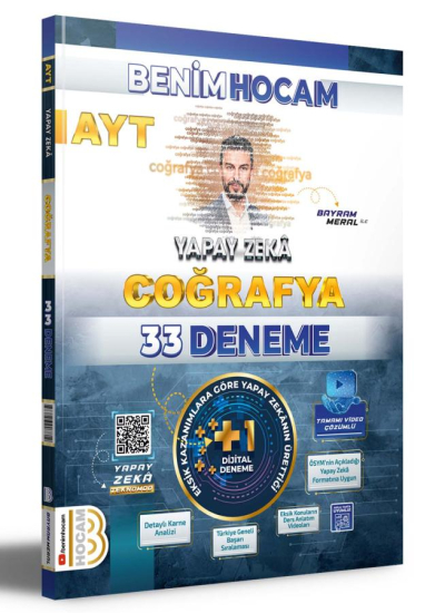 2025 AYT Yapay Zeka Coğrafya 33 Deneme Benim Hocam Yayınları