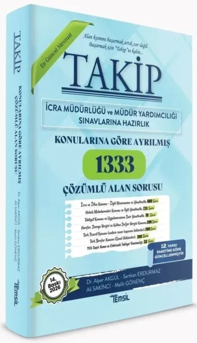 TAKİP İcra Müdürlüğü ve Yardımcılığı 1333 Alan Soru Bankası Çözümlü 14. Baskı Temsil Yayınları Vega Efsanesi