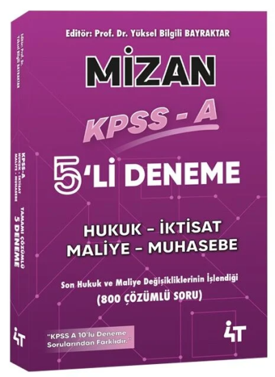 KPSS A Grubu MİZAN 5 Deneme Çözümlü 4T Yayınları Vega Efsanesi