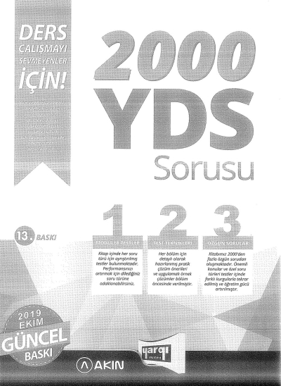 2000 YDS SORUSU 2019 EKİM GÜNCEL BASKI (AKIN DİL YARGI YAYINLARI ORTAK BASIM) Vega Efsanesi