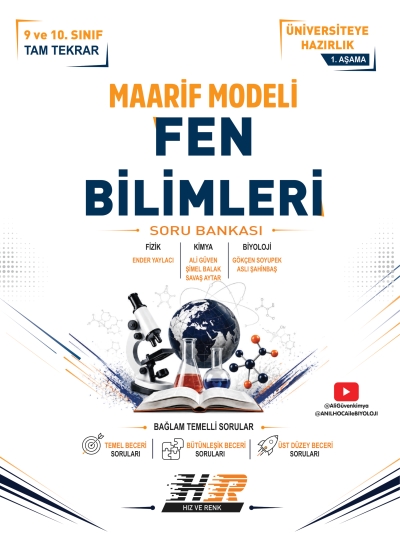 Maarif Modeli TYT Fen Bilimleri Soru bankası Fizik Kimya Biyoloji Hız ve Renk Yayınları Vega Efsanesi