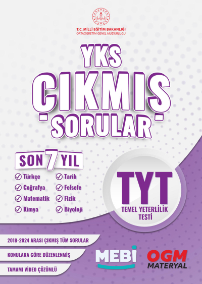 TYT Çıkmış Sorular 2018-2024 Son 7 YIL Mebi