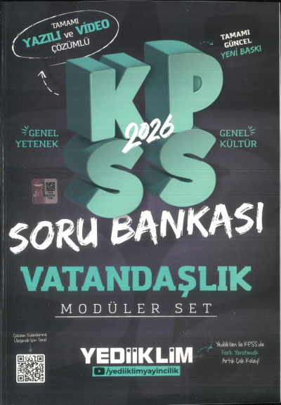 VATANDAŞLIK 2026 KPSS Genel Yetenek Genel Kültür Hem Yazılı Hem Video Çözümlü Soru Bankası Modüler Yediiklim Yayınları Vega Efsanesi