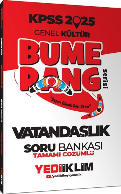 2025 KPSS Genel Kültür Bumerang Vatandaşlık Tamamı Çözümlü Soru Bankası Yediiklim Yayınları Vega Efsanesi