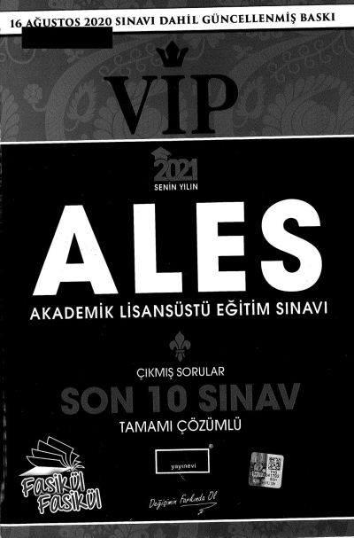 VİP ALES SON 10 YIL ÇIKMIŞ SORU Vega Efsanesi