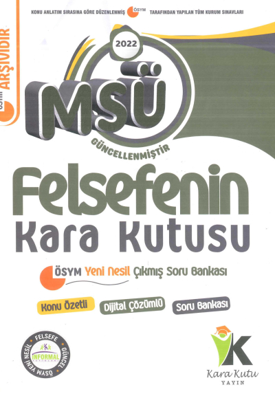 MSÜ FELSEFENİN KARA KUTUSU SORU BANKASI Vega Efsanesi