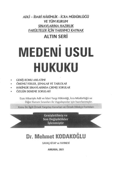 MEDENİ USUL HUKUKU ALTIN SERİ Vega Efsanesi