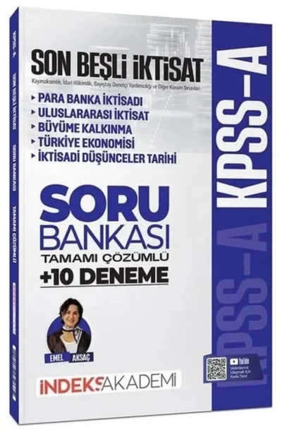 KPSS A Grubu İktisat Son Beşli Soru Bankası ve 10 Deneme Çözümlü Emel Aksaç İndeks Akademi Yayıncılık Vega Efsanesi