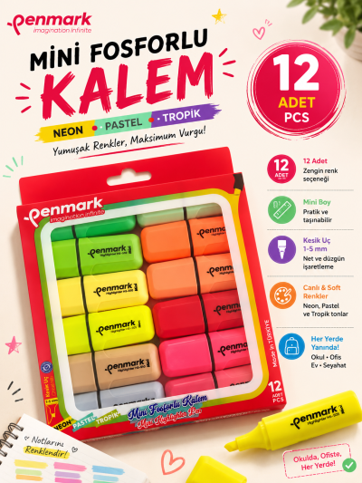 PENMARK 12'Lİ FOSFORLU KALEM SETİ Vega Efsanesi