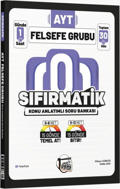 AYT Felsefe Sıfırmatik Konu Anlatımlı Soru Bankası Ders Platosu Vega Efsanesi