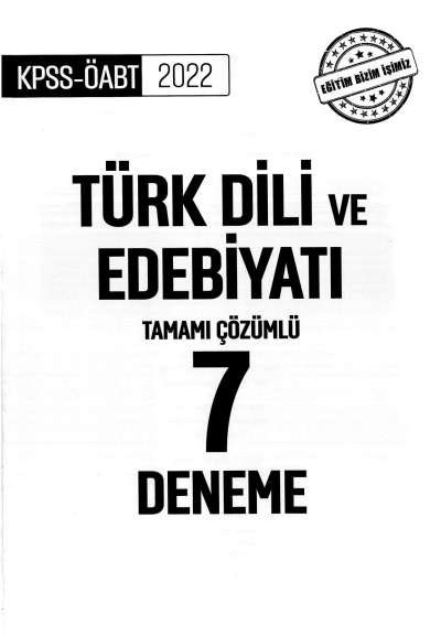 TÜRK DİLİ VE EDEBİYATI TAMAMI ÇÖZÜMLÜ 7 DENEME Vega Efsanesi